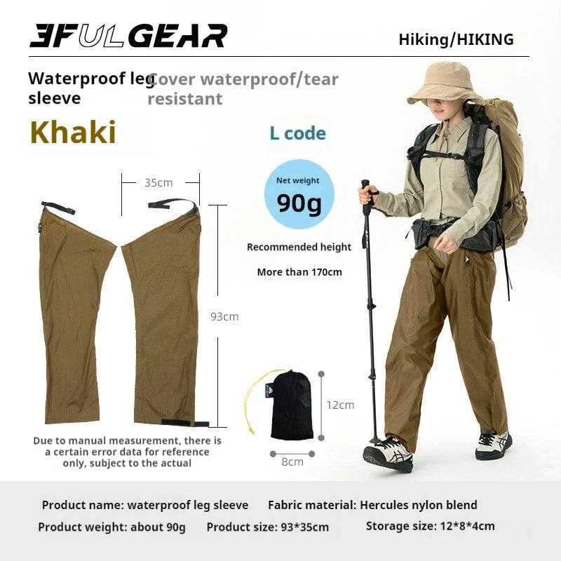 Trail Gear Apparel: 3F UL GEAR Outdoor Adjustable, Tear Resistant, Waterproof Leg Covers  / Rungear