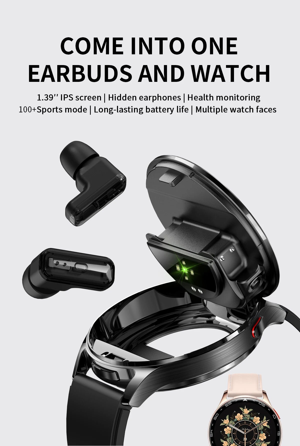 Running Tech Gear: New TWS 2-in-1 Bluetooth Smart Watch With Earphones HIFI 9D For Android iOS / Rungear
