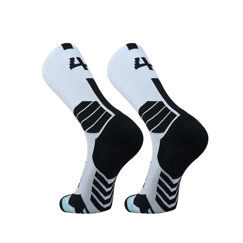 Running Compression Gear: Unisex, High Quality, Towel Bottom, Compression Sports Socks With Number Print / Rungear