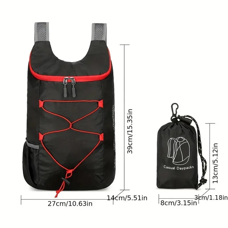 Trail Accessories Gear: Lightweight, Folding, Waterproof Storage Travel Backpack, Solid Colour, Large Capacity / Rungear