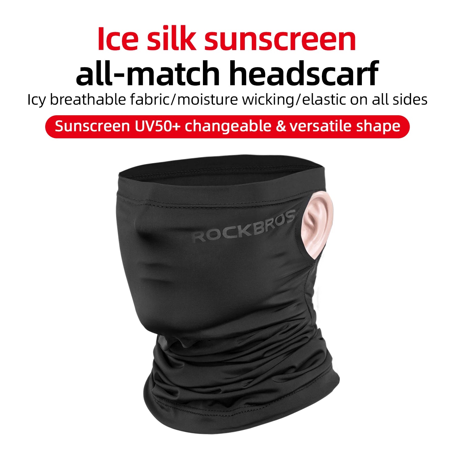 Running Gaitor Accessories: UV400 Breathable, Sweat Absorbing Ice Silk Face Mask, Neck Gaitor / Rungear