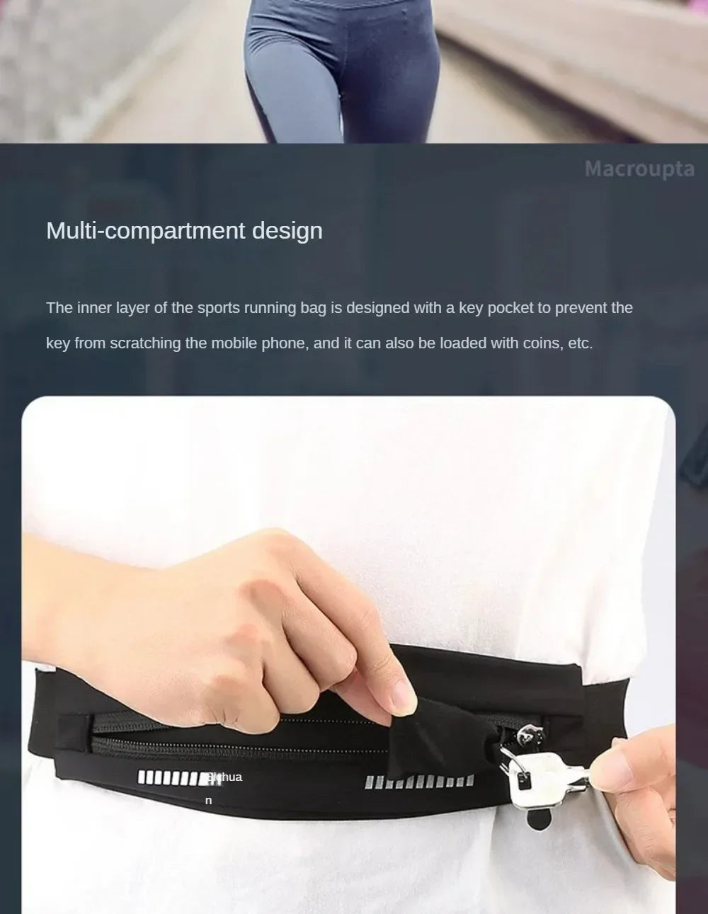 Running Belt Accessories: Adjustable, Reflective, Waterproof, Running Sports Waist Bag with Zipper Pocket for Jogging Fitness / Rungear