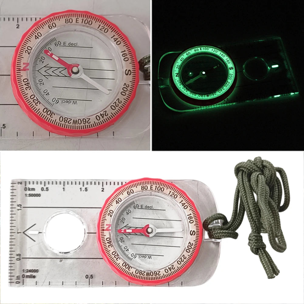 Running Trail Gear: Luminous Shockproof, Outdoor Multifunctional Compass, High Accuracy for Hiking Survival / Rungear