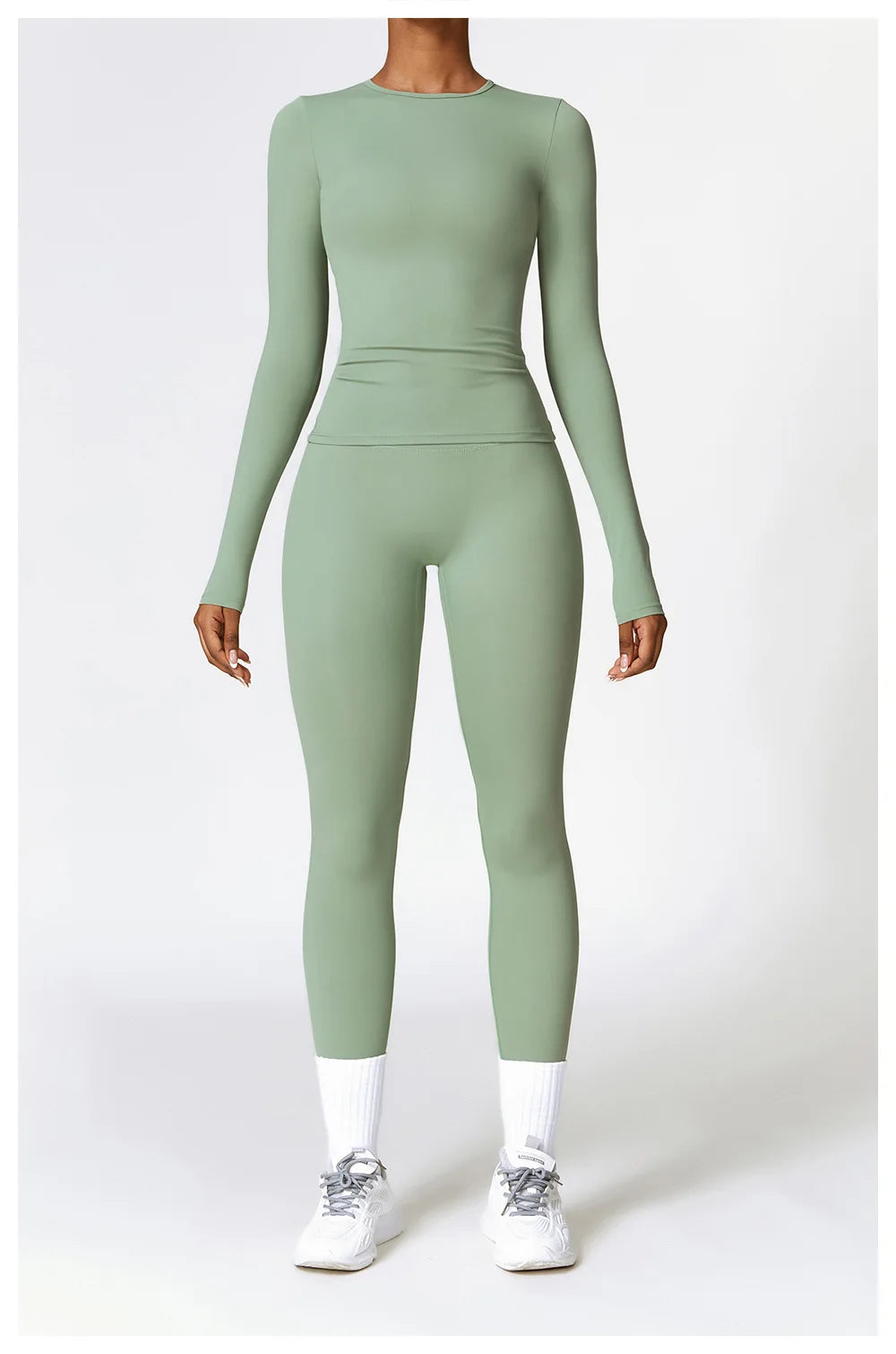 Women's Quick Dry Apparel: Breathable, Long Sleeved, Round Neck, Crop Top Workout Running, Hiking Set /  Rungear