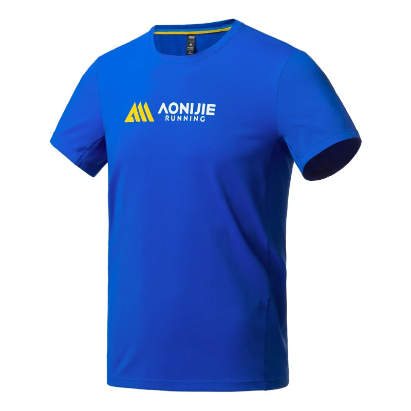 Men's Running Marathon Apparel: AONIJIE FM5198 Short-Sleeved, Quick-Dry, Breathable, T-shirt / Rungear