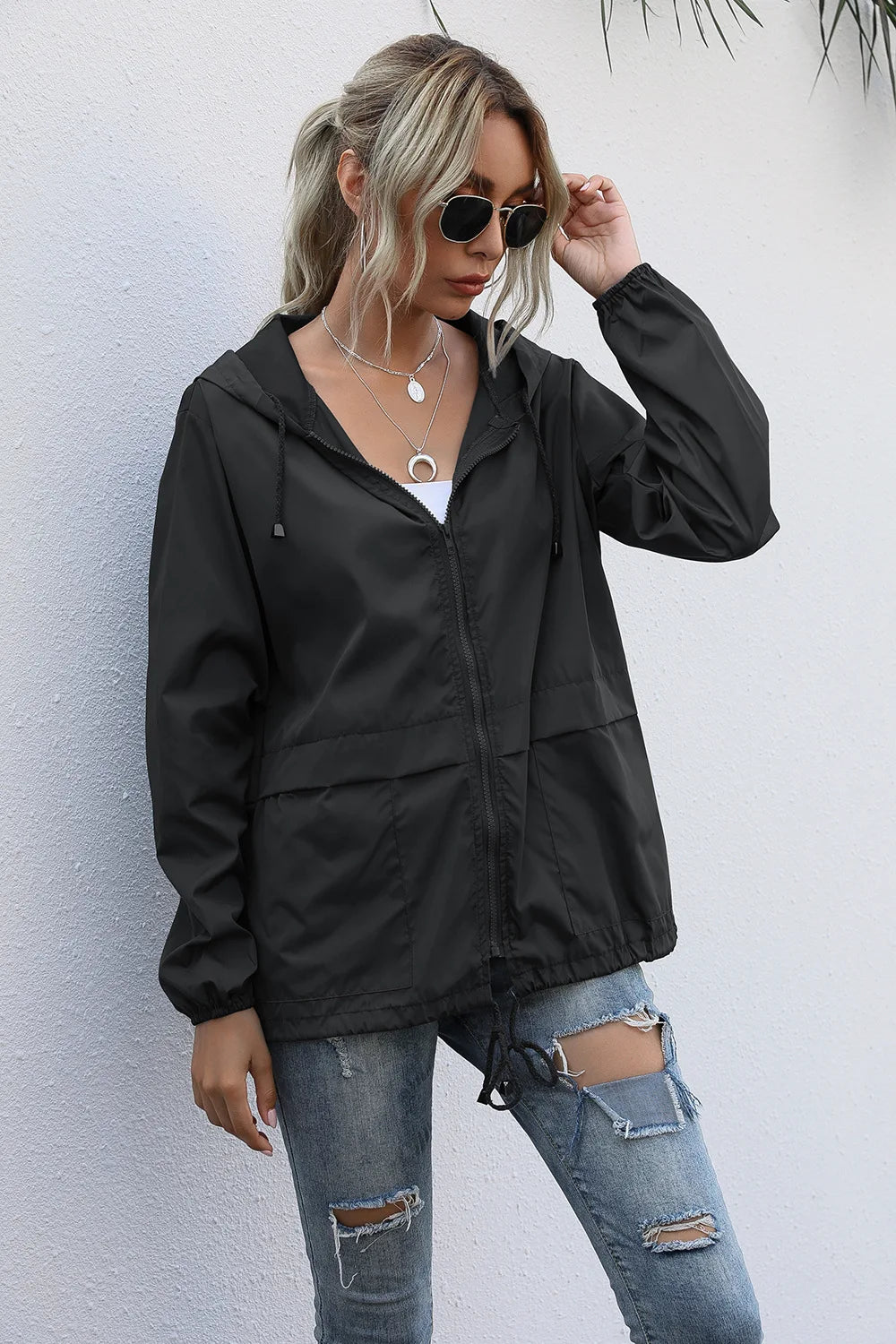 Women's Jackets Apparel: Ultralight, Waterproof, Windproof, Slim Hooded Windbreaker Jacket / Rungear