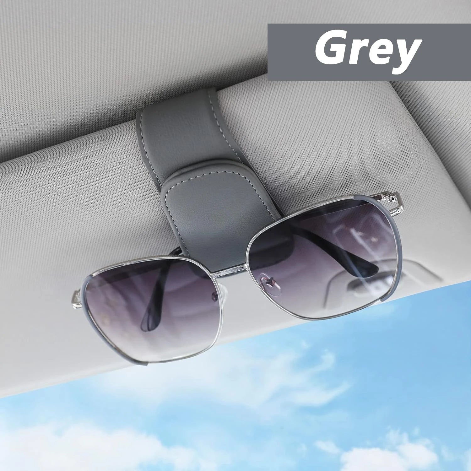 Sunglasses Gear Accessories: Magnetic Clip And Ticket Clip Leather Sunglasses Holder for Car / Rungear