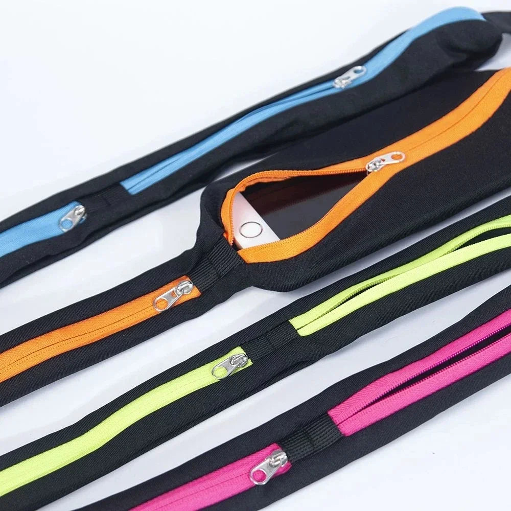 Running Belt Gear: Nylon, Adjustable, Double Pocket, Waterproof Running Waist Belt Bag / Rungear