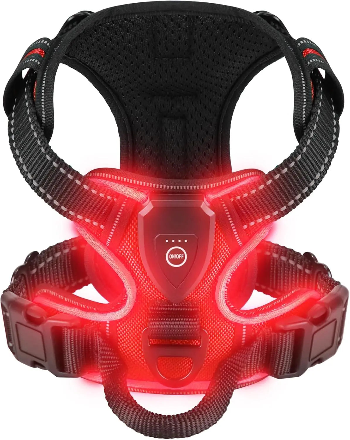 LED Rechargeable Luminous Dog Harness Essential for Dog Walking Safety at Night Dog Vest with Three LED Light Modes