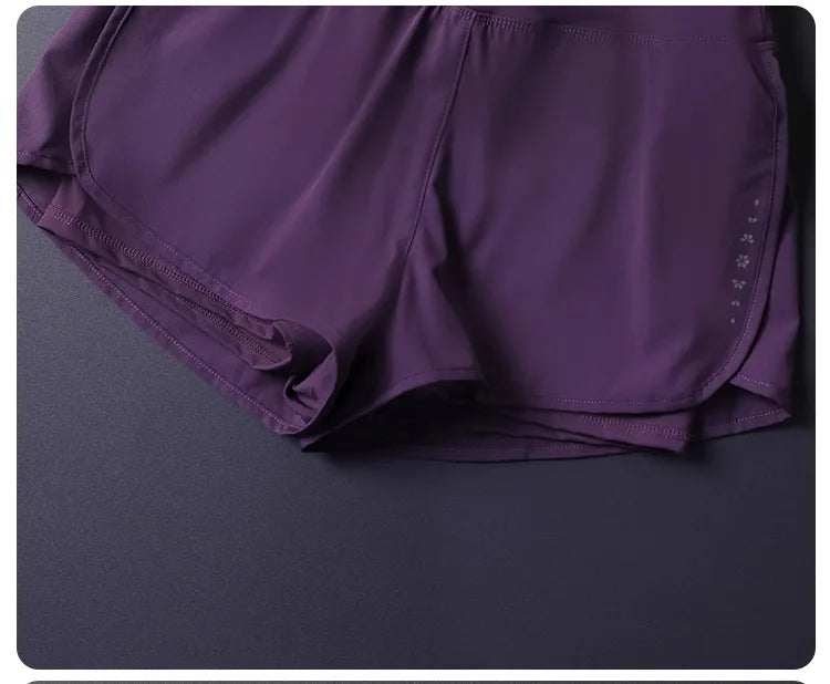 Women's Quick Dry Shorts: Lightweight, Breathable, Split Side 2 in 1 Fitness Shorts with Pockets / Rungear