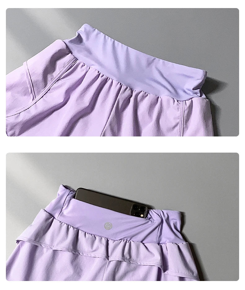 DRUR 2 In 1 High Waist Pants With Pockets Fitness Running Women Shorts Sportwear 2025