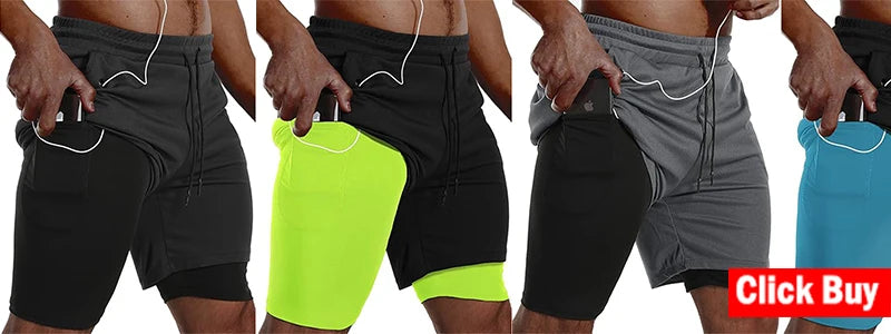 Men's Activewear Apparel: 2 in1 Training Athletic, Workout, Sportswear Tracksuit Pants / Rungear