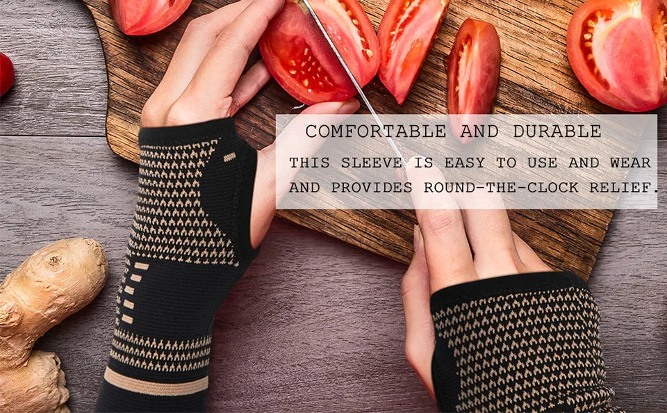 Running Recovery Apparel: AOLIKES 1 Pair Wrist Support Sleeves, Copper Infused, Injury Recovery, Left Right, Arthritis / Rungear