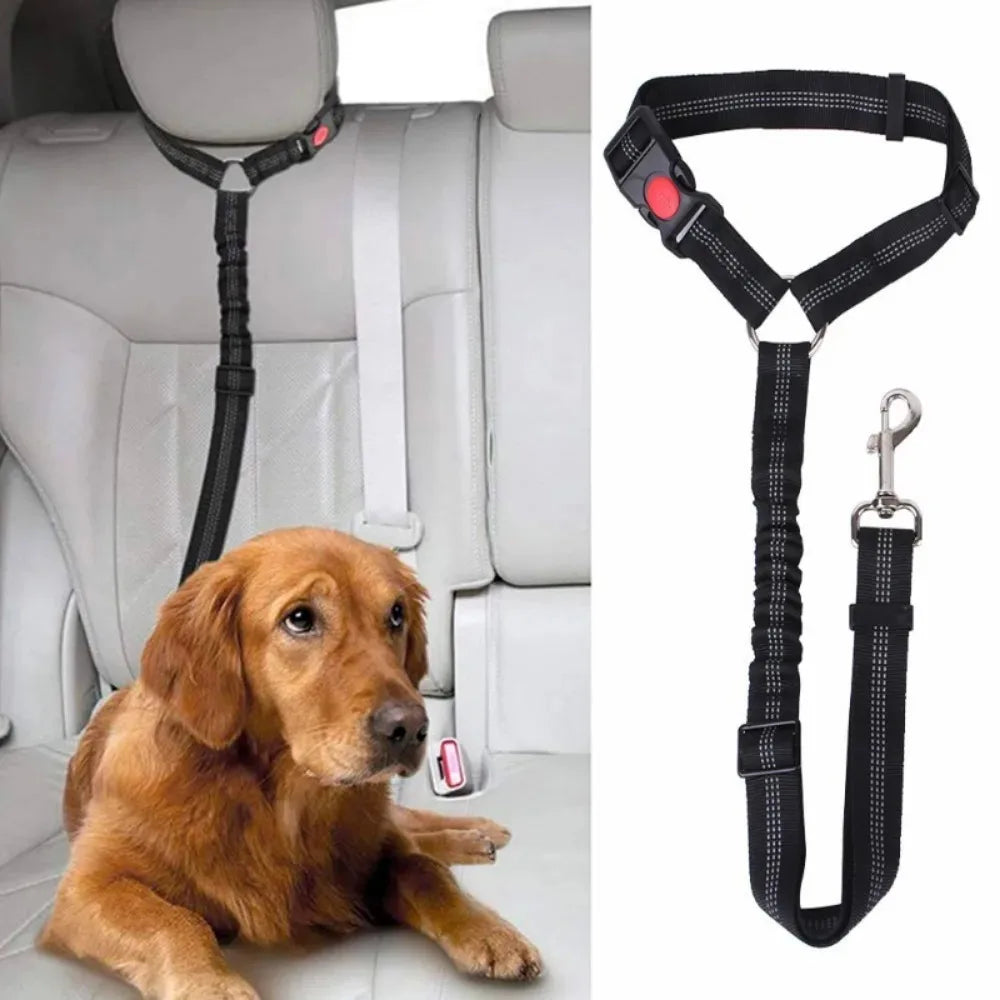 Dog Accessories Gear: Adjustable, Durable, Nylon, Safety, Reflective 2 In 1 Dog Car Backseat Belt Safety Adjustable Dog Leash for Small, Large Dogs / Rungear