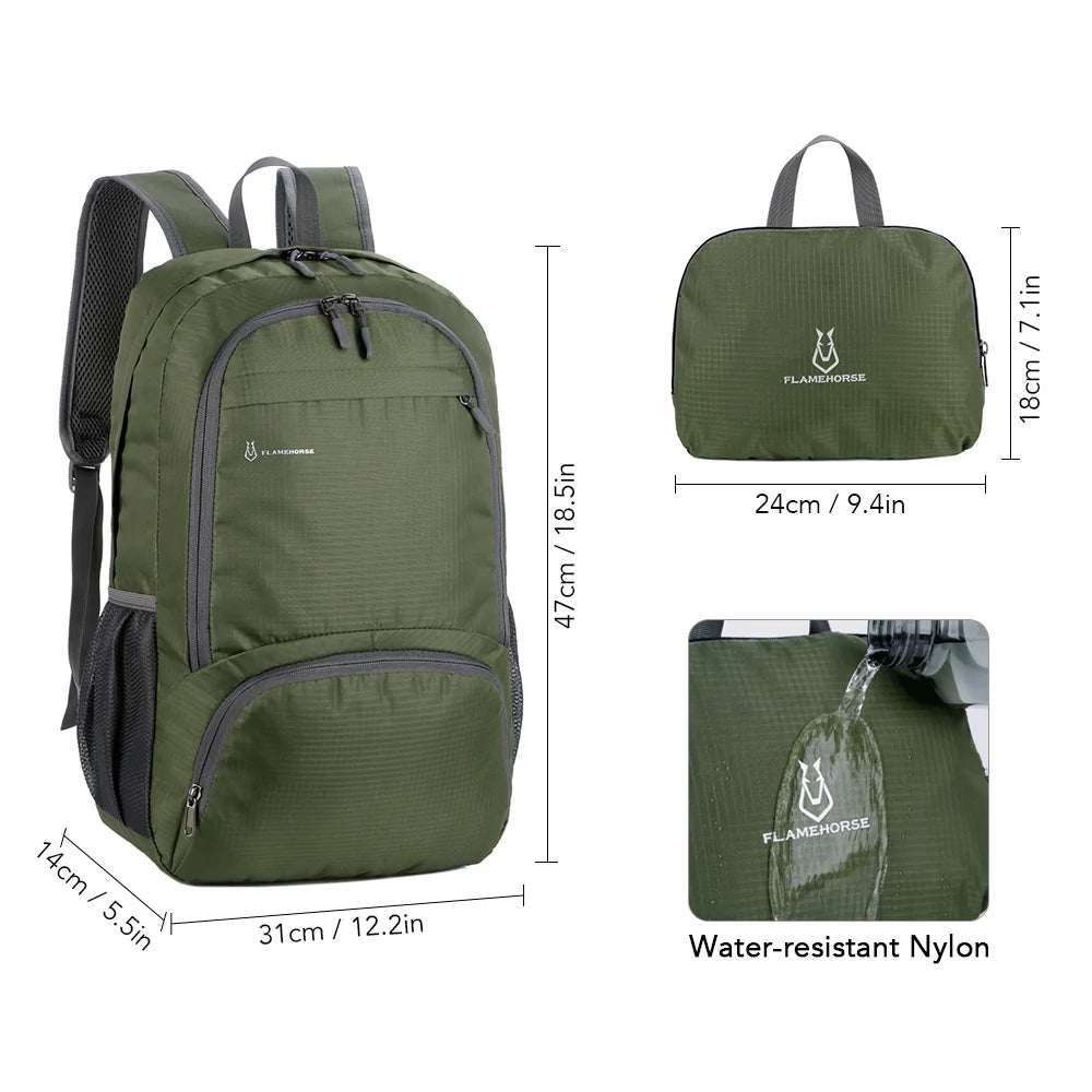 Lightweight Trail Accessories: Unisex, Waterproof, Packable Backpack For Travel, Hiking, Cycling / Rungear