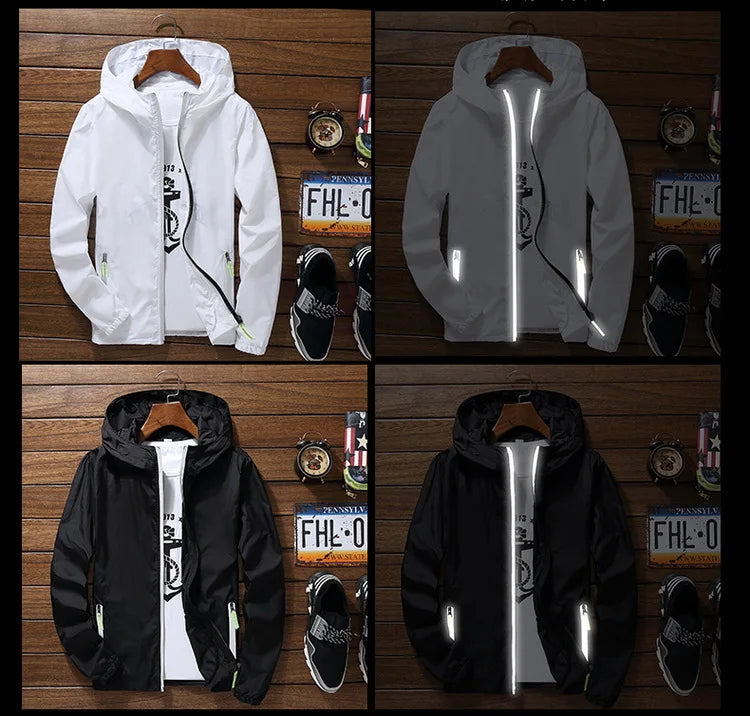 Men's Running Apparel: Long Sleeved ,Breathable, Quick-Drying Reflective Windbreaker / Rungear