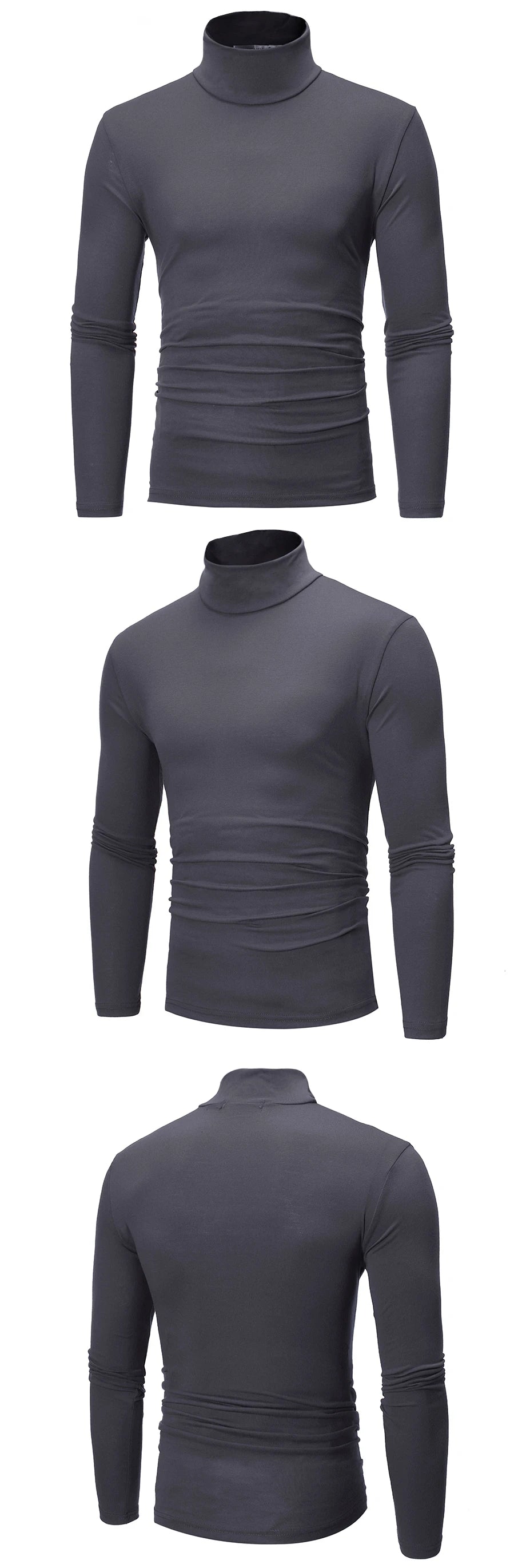 Men's Thermal Apparel:  Winter High Neck, Slim Fit, Long Sleeved, Thermal Shirt / Rungear