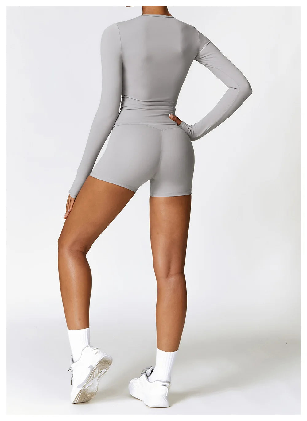 Women's Quick Dry Apparel: Breathable, Long Sleeved, Round Neck, Crop Top Workout Running, Hiking Set /  Rungear