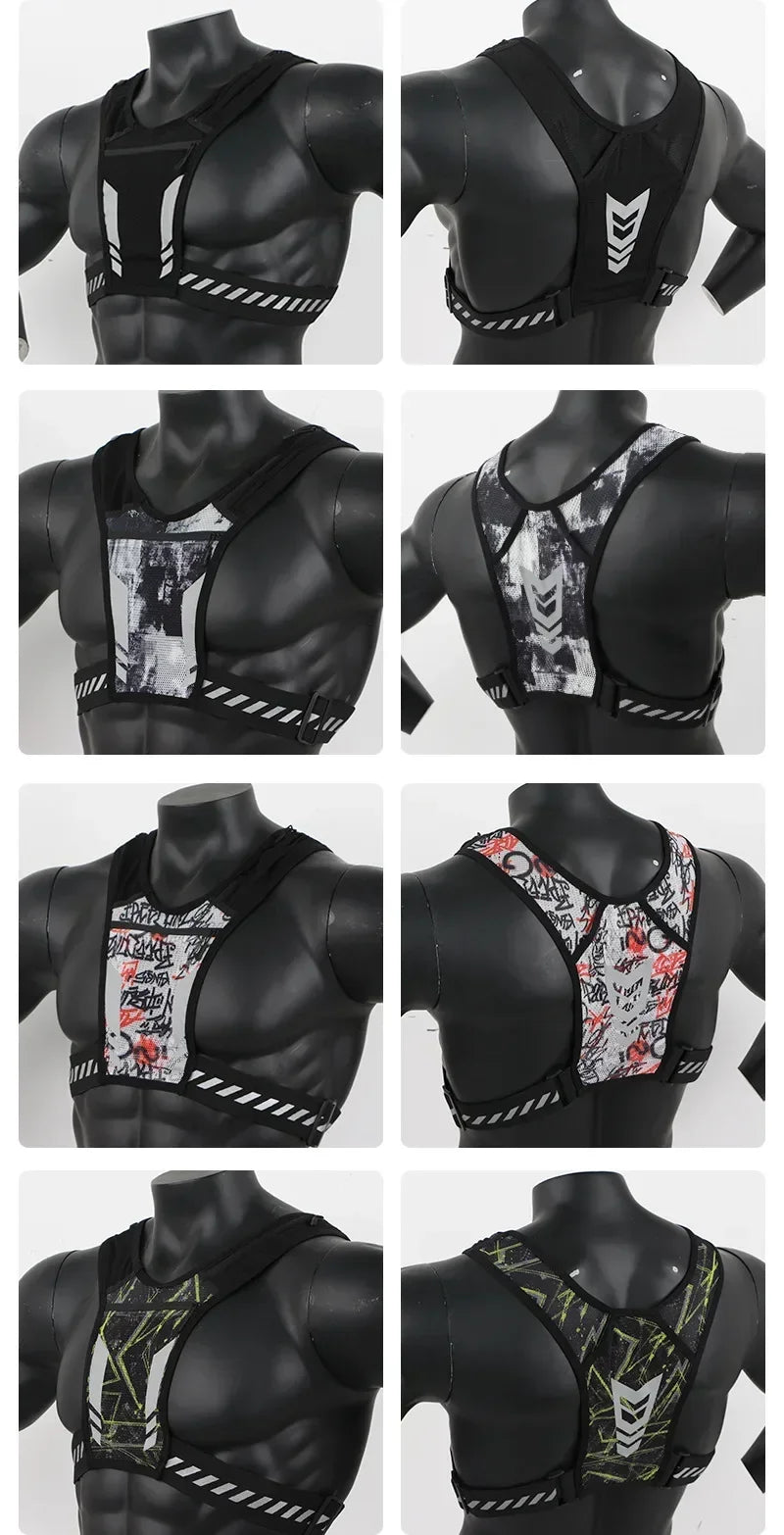 Running Reflective Gear: Reflective, Breathable Chest Bag Running Sports Backpack Fitness Vest / Rungear