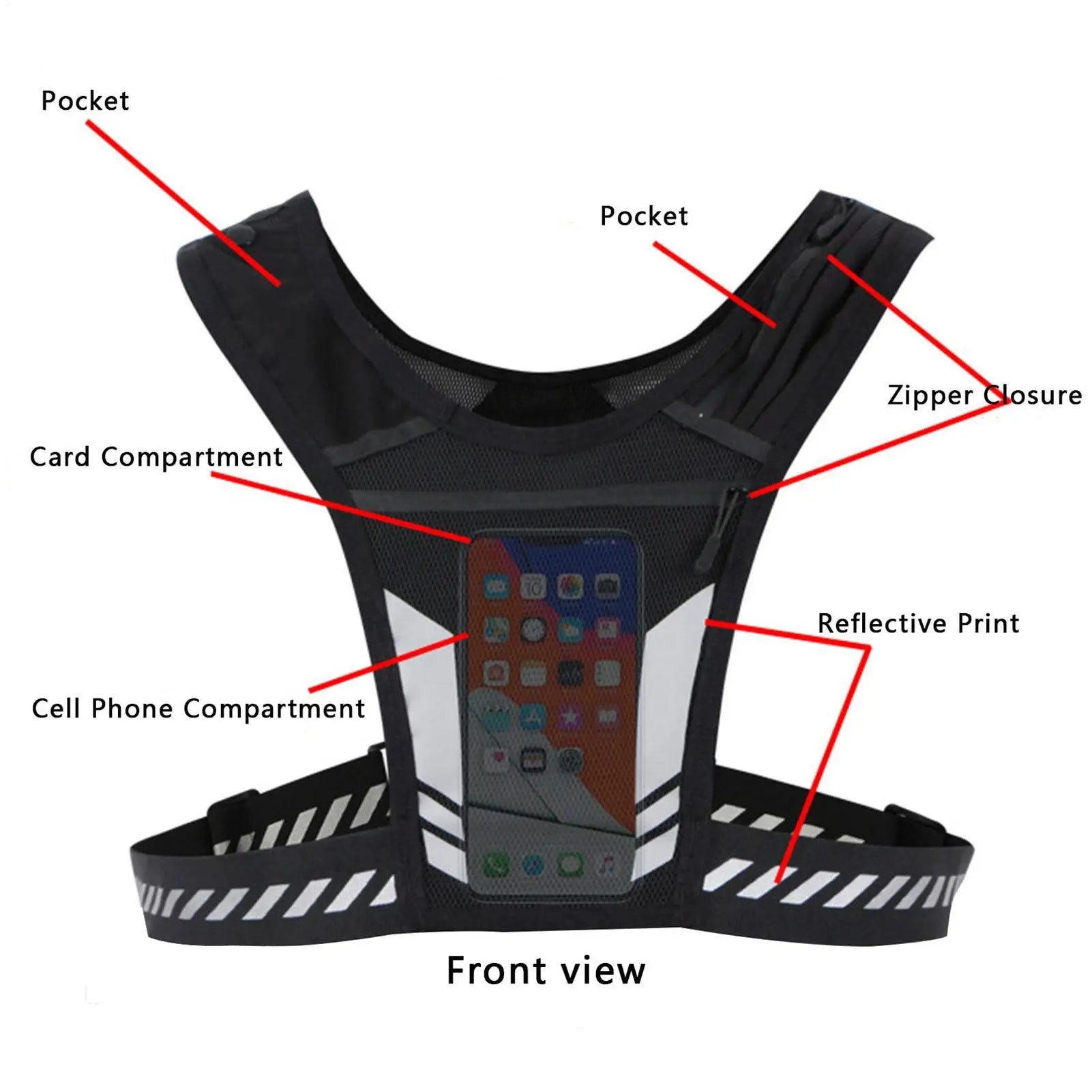 Trail Lightweight Gear: Reflective, Ultra-Light, Breathable, Outdoor Trail Running Backpack Fitness Vest / Rungear