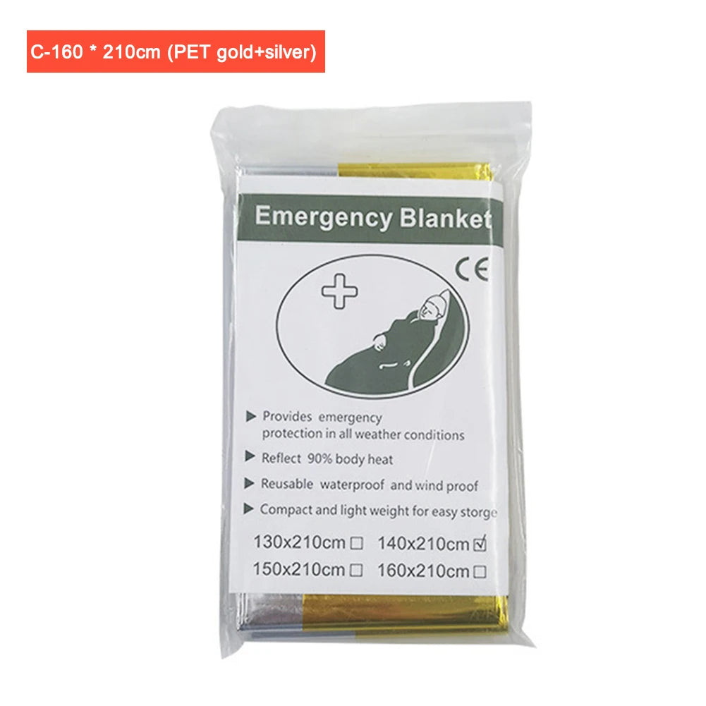 Trail Gear Accessories: 1-10 PC Emergency Thermal, Windproof Foil Survival Blanket / Rungear