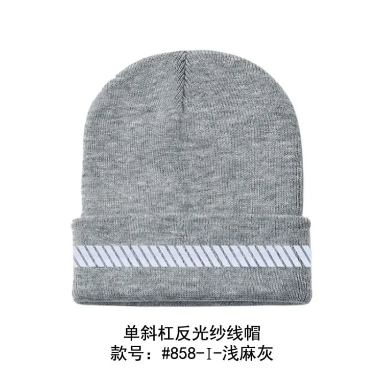 Reflective Hat Gear: High Visibility Safety Beanie, Reflective Knit, Ribbed Warm Winter Hats for Night Running, Hiking, Cycling / Rungear
