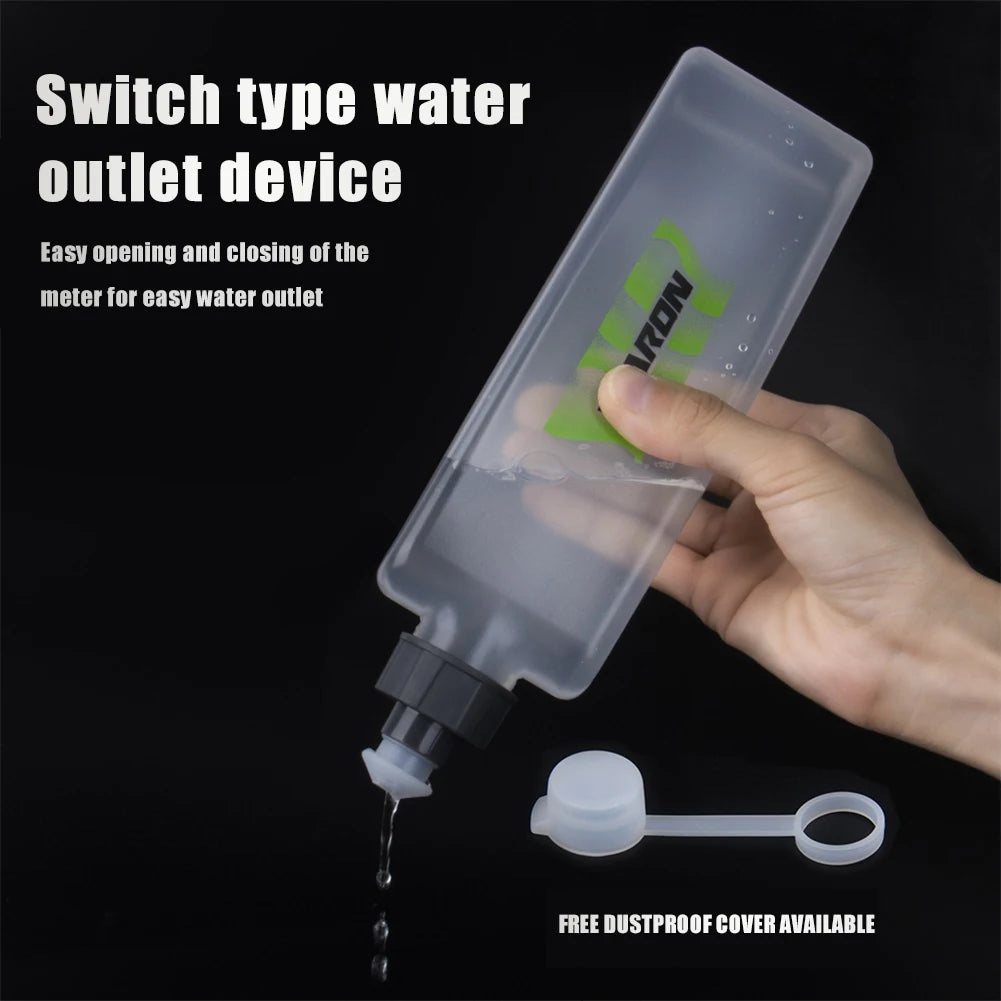 400ml Portable Water Bottle, Flat Kettle Style with Dust Cover for Hiking, Marathon, Running, Walking and Other Outdoor Sports