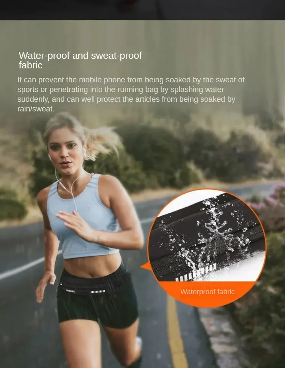 Running Belt Accessories: Adjustable, Reflective, Waterproof, Running Sports Waist Bag with Zipper Pocket for Jogging Fitness / Rungear