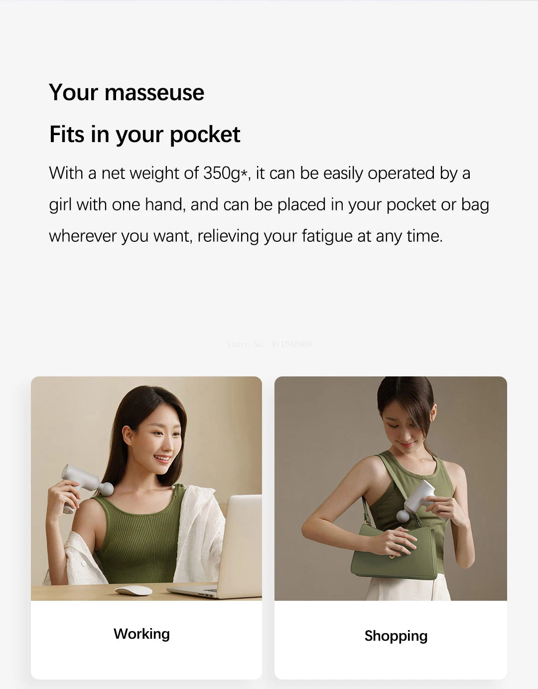 Xiaomi Mijia Mini Fascia Gun 2C Thrust Smart Gear Memory 350g Portable 2500rpm High Speed Pocket Massager