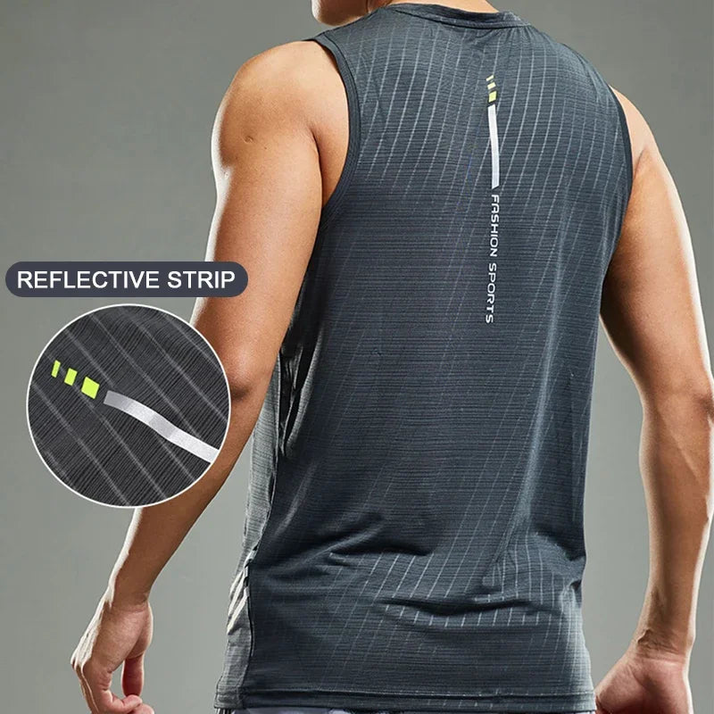 Men's Running Apparel: Marathon Fitness Wear, Undershirt Layer Ice Vest Sports Singlet / Rungear