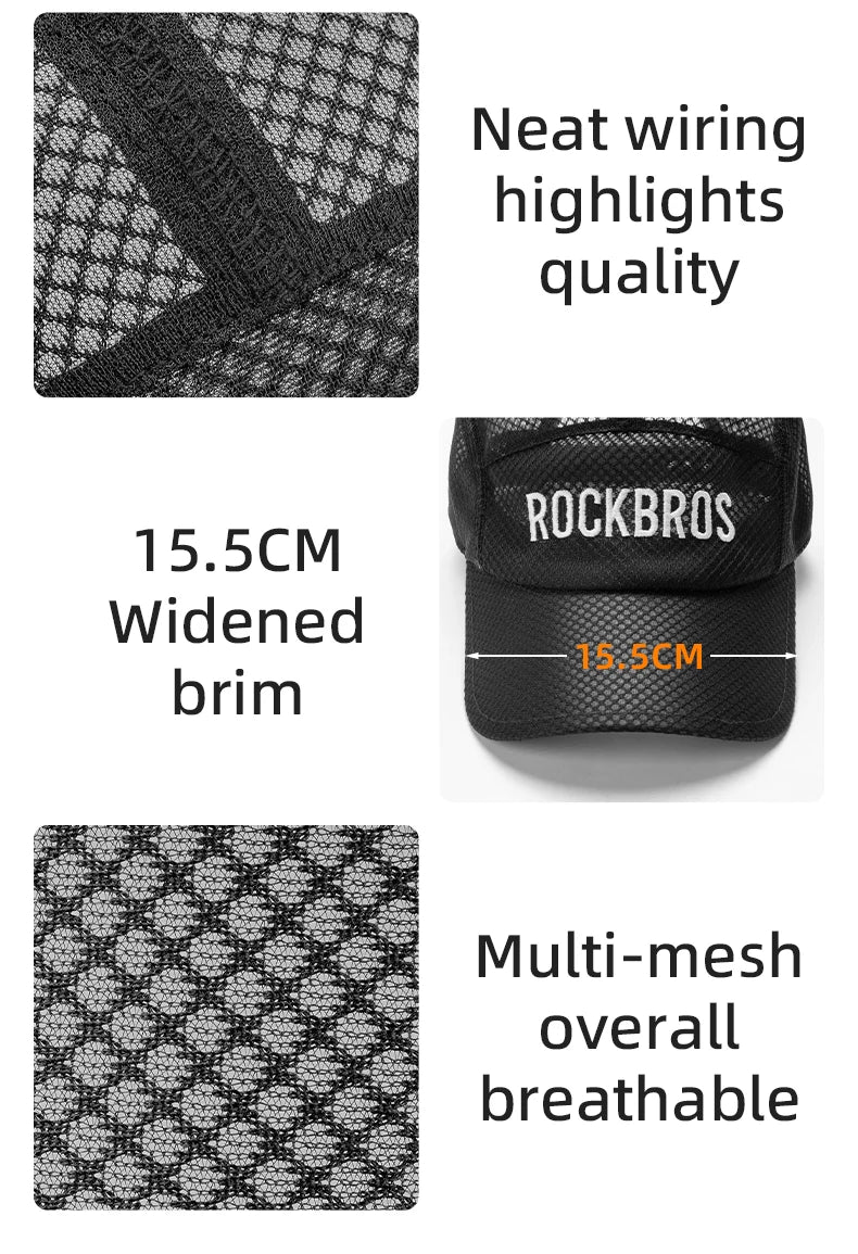 Summer Hat Accessories: ROCKBROS Lightweight, Breathable, Quick-Dry, UV Protection Sports Cap / Rungear