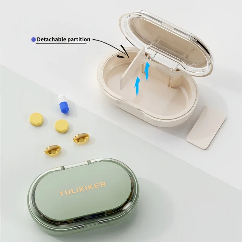 Portable Travel Size Moisture-Proof Medicine Box with Three Compartment Storage