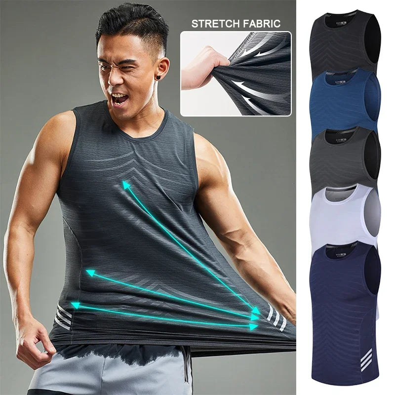 Men's Running Apparel: Marathon Fitness Wear, Undershirt Layer Ice Vest Sports Singlet / Rungear