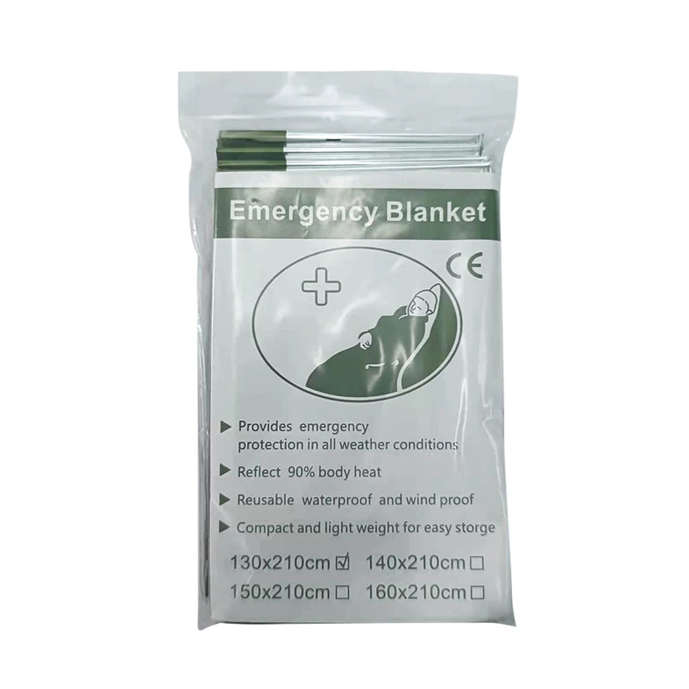 Trail Gear Accessories: 1-10 PC Emergency Thermal, Windproof Foil Survival Blanket / Rungear