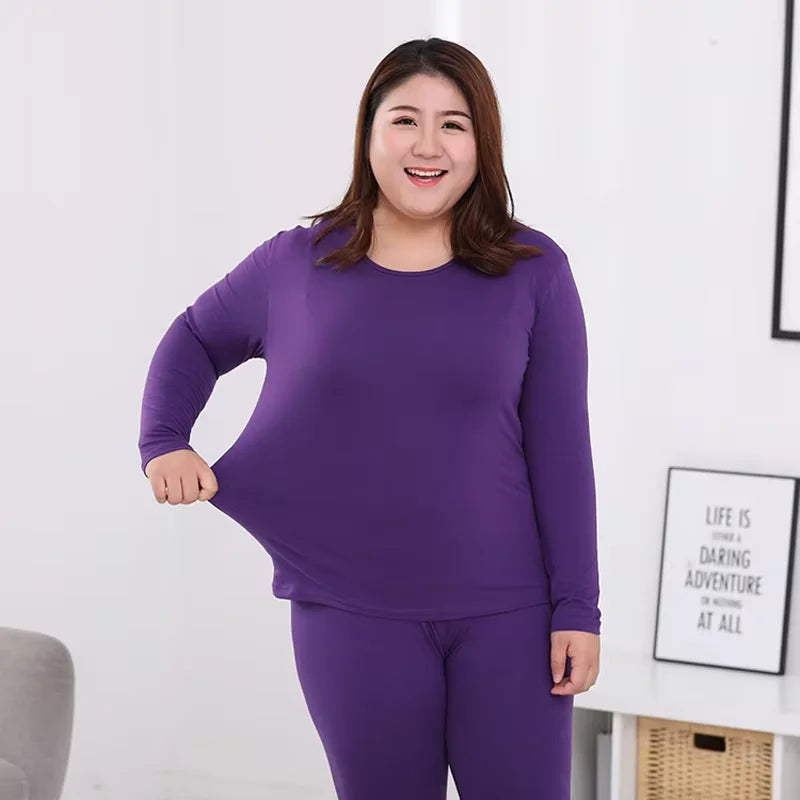 Women's Thermal Apparel: Plus Size, Warm Base Layers Long John Thermal Underwear And Undershirt Sets / Rungear