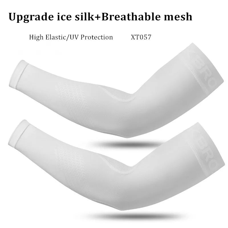 Compression Apparel Gear: ROCKBROS Breathable, Quick-Dry UV Protection Ice Fabric Sports Arm Sleeves / Rungear