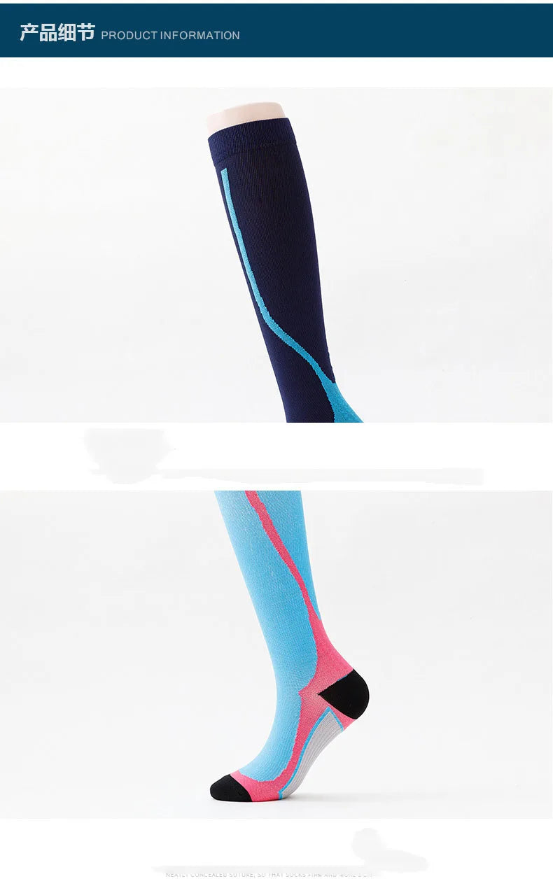 Compression Sock Accessories: Unisex Non-Slip, Knee-High Sports Compression Socks For Fitness / Rungear