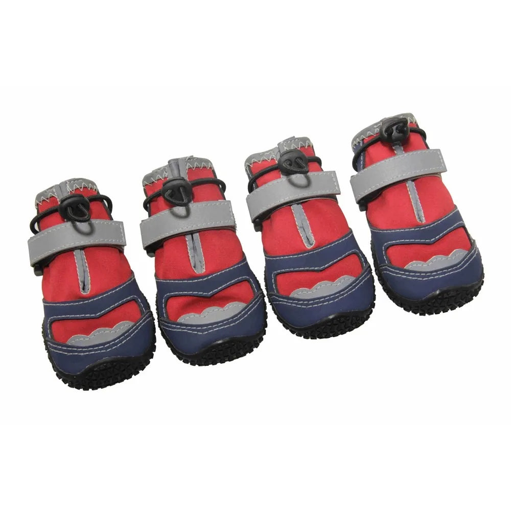 Dog Boots Accessories: 4 Pc Waterproof, Breathable, Anti-Slip, Comfortable Dog Boots With Adjustable Strap / Rungear
