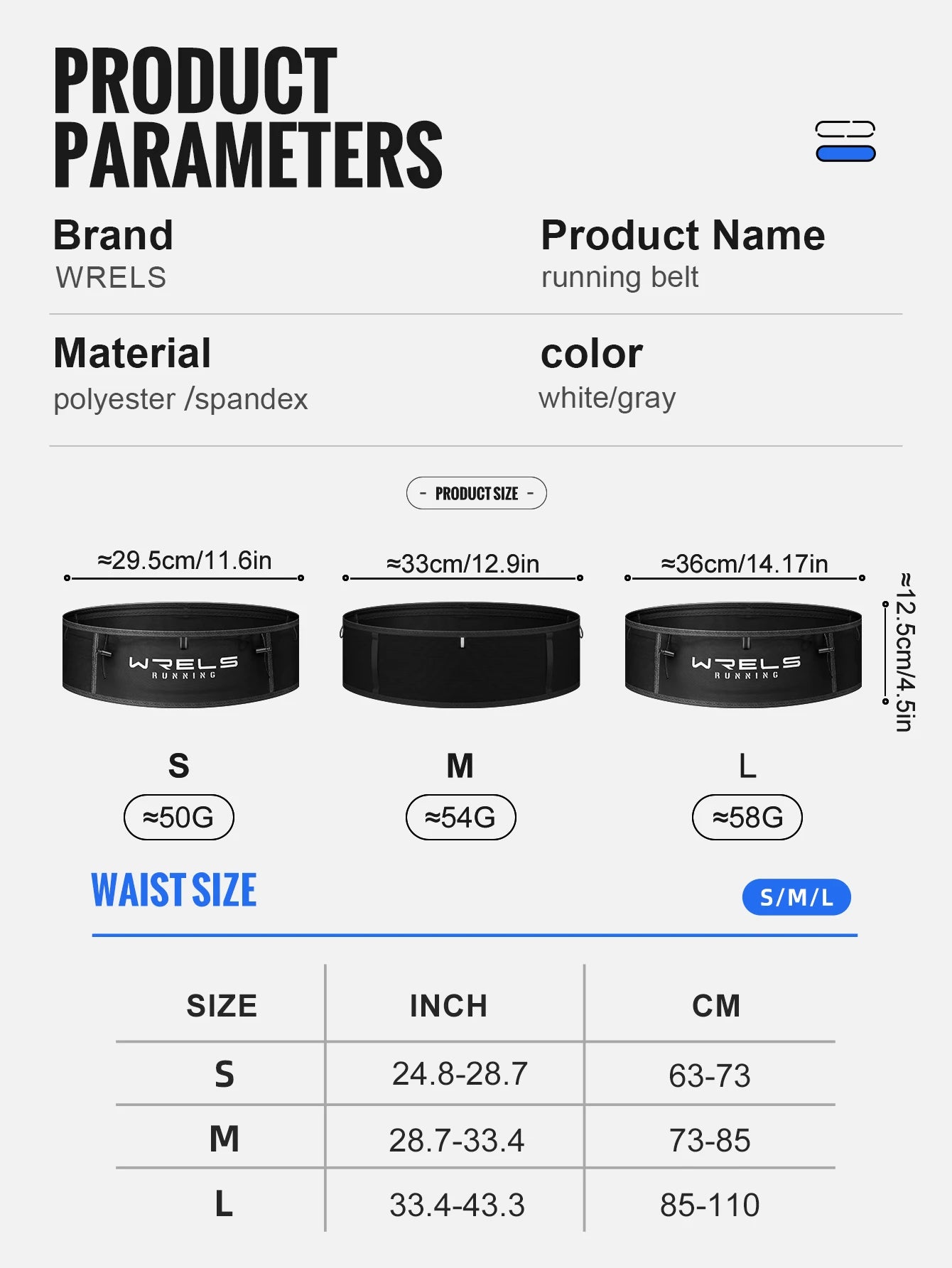Running Belt Gear: WRELS, Multi-Functional, Large Capacity, Breathable, Invisible Running Waist Bag / Rungear