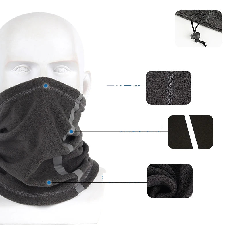 Running Reflective Accessories: Adjustable, Warm Polar Fleece Neck Gaiter For Autumn Winter / Rungear