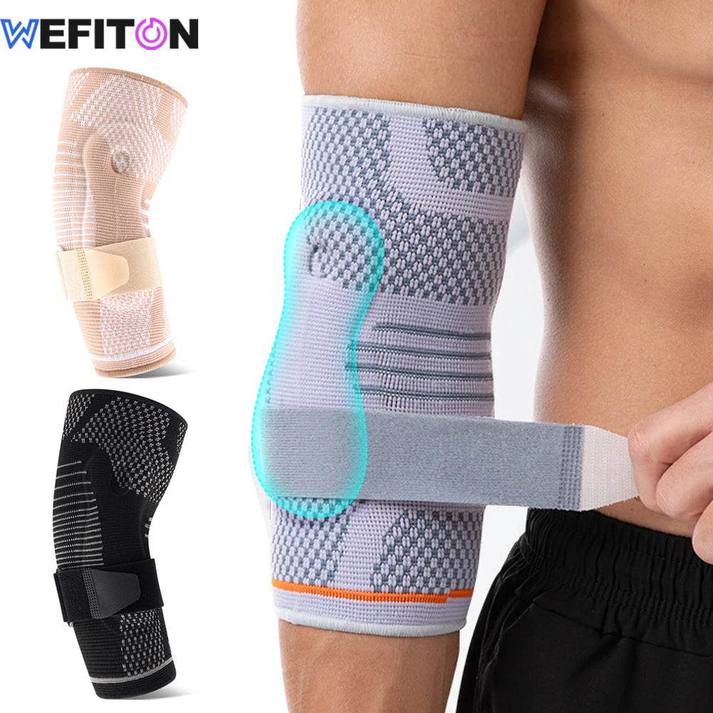 Running Compression Gear: Adjustable Arm Support with Gel Pad, Compression Sleeve with Strap / Rungear
