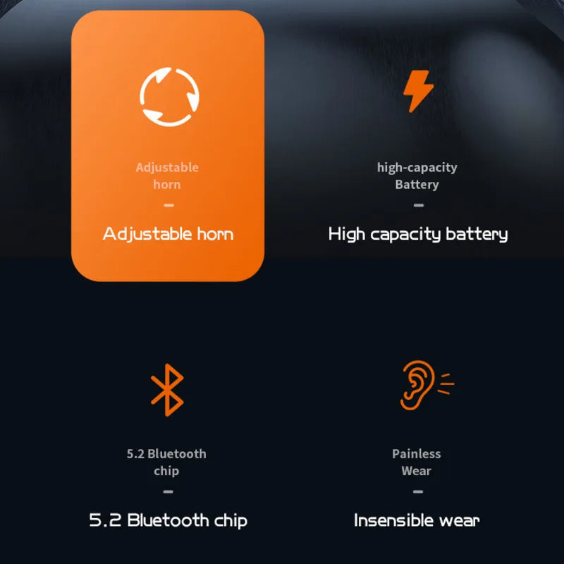 Running Tech Gear: Bone Conduction Ear Hook Bluetooth Single Earphones, HiFi, Waterproof Noise Reduction / Rungear