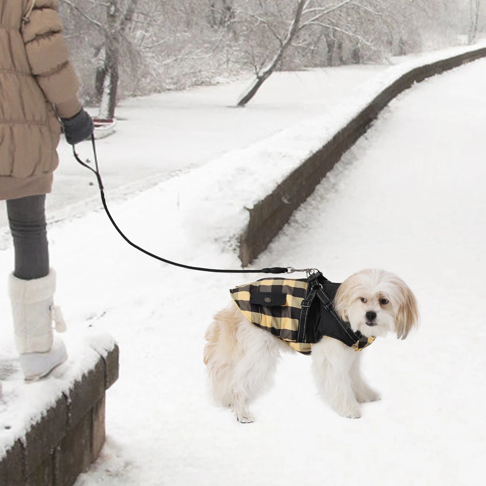Dog Jacket Accessories: Winter Warm, Reflective, Windproof Harness With Back Zipper / Rungear