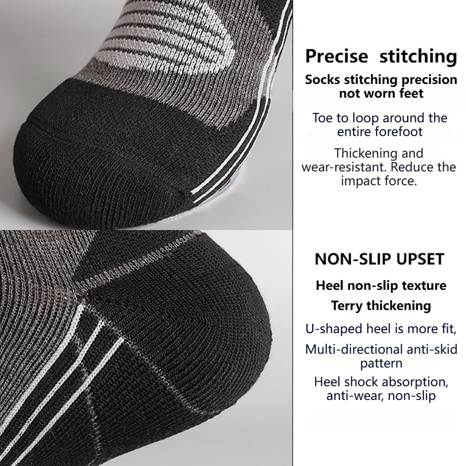 Sock Gear Accessories: GTUBIKE 1 PR Winter Warm, Anti-Slip, Moisture-Wicking, Thickened Compression Thermal Socks / Rungear