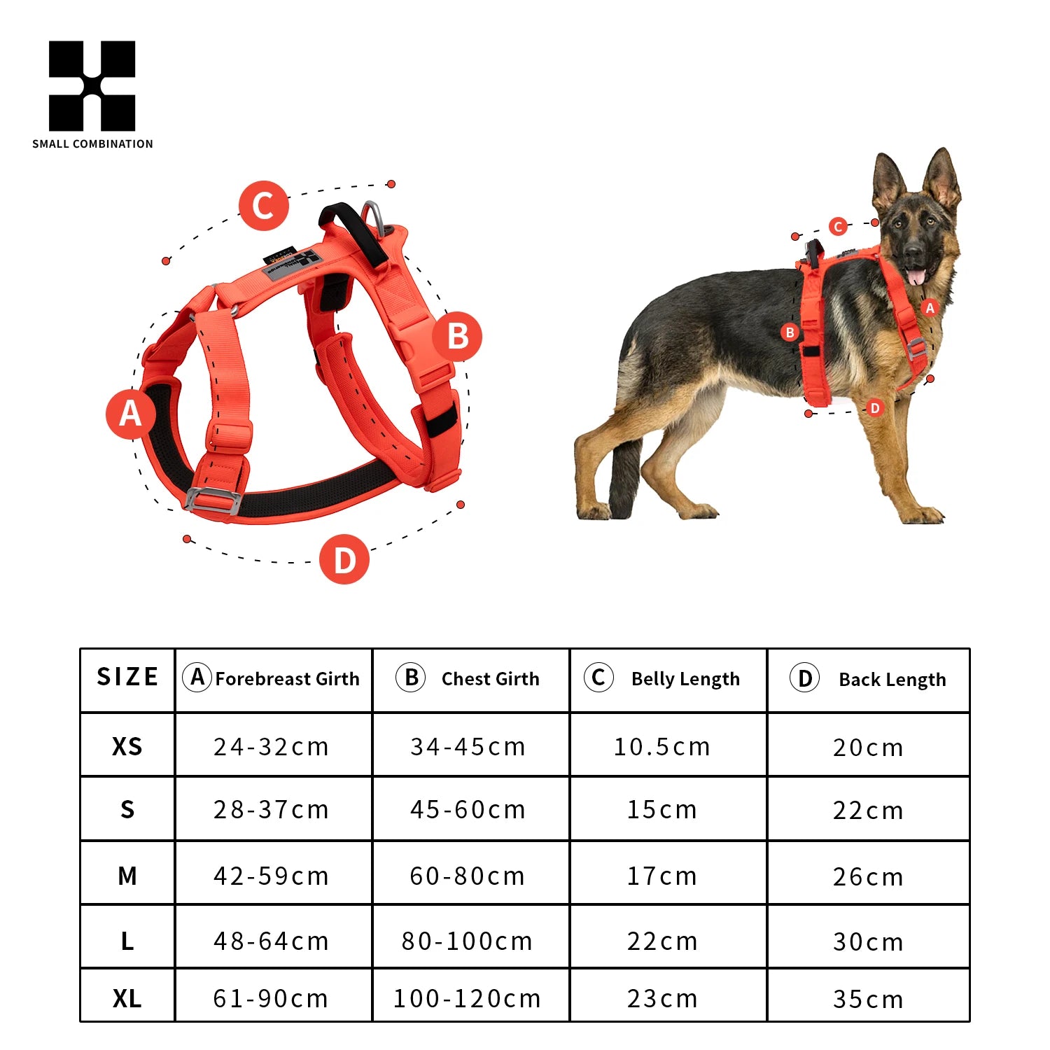 Dog Gear Accessories: SMALL COMBINATION No Pull, Nylon, Adjustable, Reflective, Comfortable, Dog Control Harness / Rungear