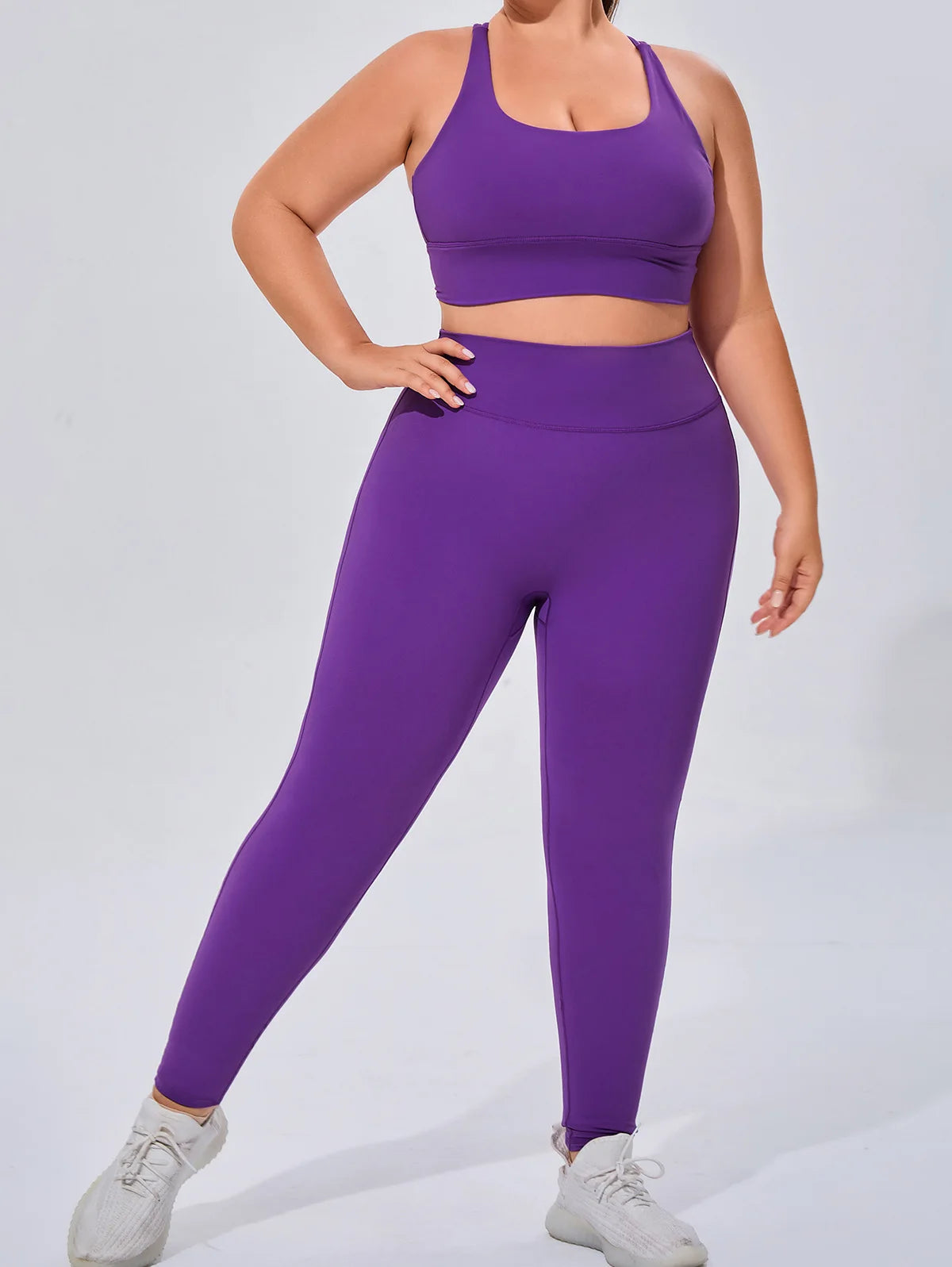 Plus Size Women's Running Apparel: Quick-Dry, Comfortable, High Stretch, Breathable Sports Bra And High Stretch Breathable Leggings / Rungear