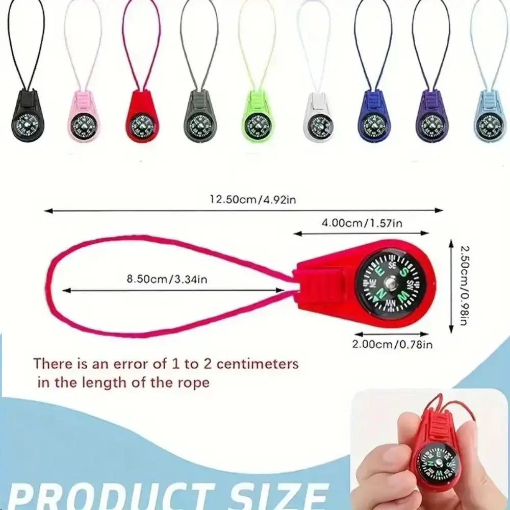 Running Trail Accessories: Waterproof, Durable, Mini Multifunctional Pocket Survival Compass For Hiking / Rungear