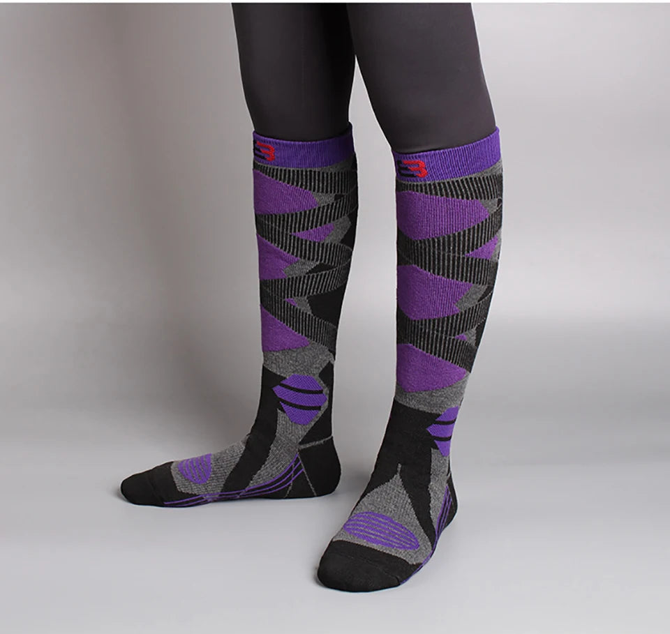 Sock Gear Accessories: GTUBIKE 1 PR Winter Warm, Anti-Slip, Moisture-Wicking, Thickened Compression Thermal Socks / Rungear