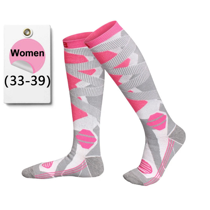 Sock Gear Accessories: GTUBIKE 1 PR Winter Warm, Anti-Slip, Moisture-Wicking, Thickened Compression Thermal Socks / Rungear