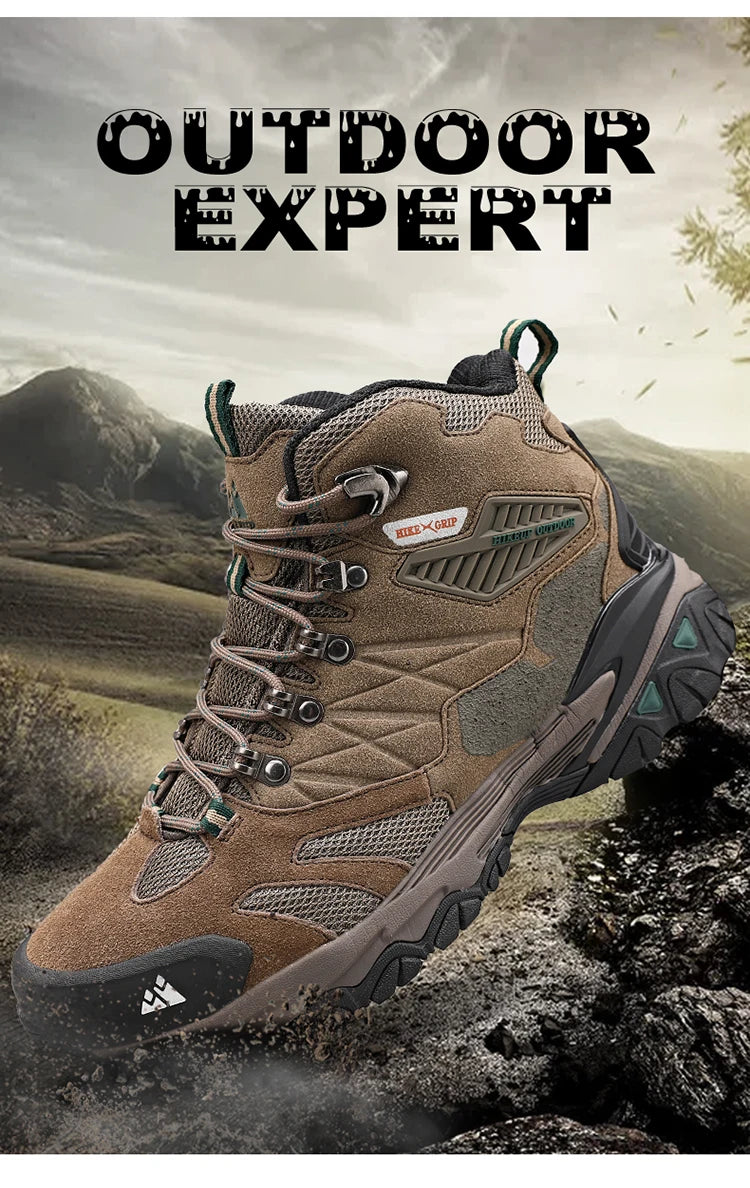 Men's Hiking Shoes: Winter Resistant, Suede, High-Top Hiking Boots / Rungear